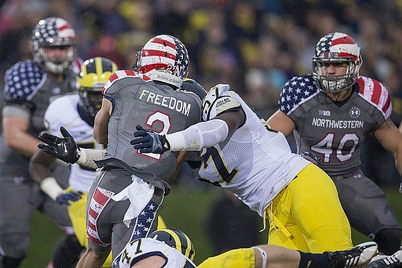Jake Ryan (47) and Frank Clark (57)