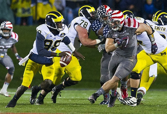Devin Gardner (98), Erik Magnuson (78), Michael Schofield (75), and De'Veon Smith (32)