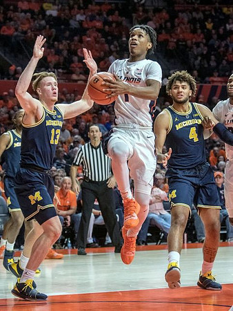 Ignas Brazdeikis (13) and Isaiah Livers (4)