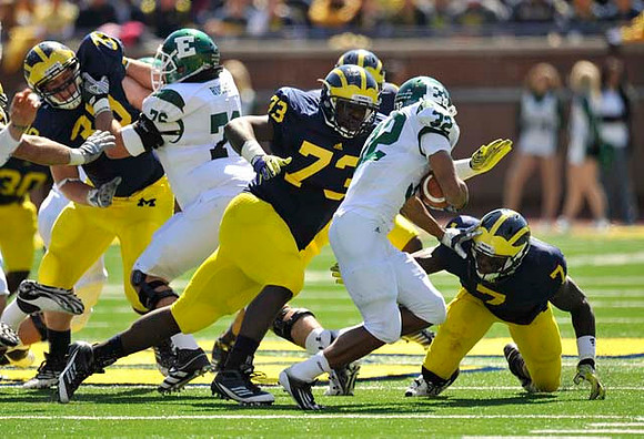 Will Heininger (39), William Campbell (73), and Brandin Hawthorne (7)