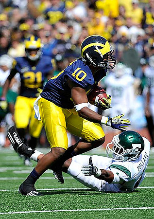 Junior Hemingway (21) and Jeremy Gallon (10)