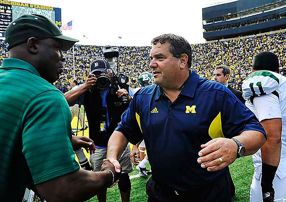 Ron English and Brady Hoke