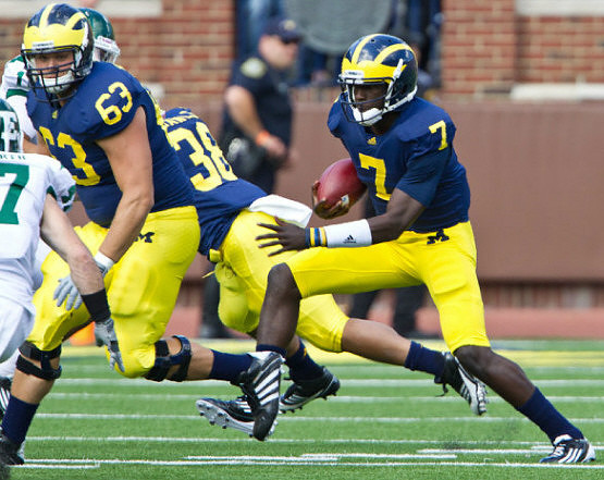 Rocko Khoury (63), Thomas Rawls (38), and Devin Gardner (7)
