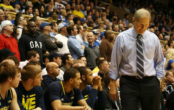 Spike Albrecht (2), Max Bielfeldt (44), Jordan Morgan (52), Jon Horford (15), and John Beilein