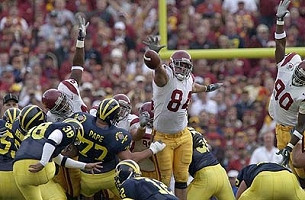 Garrett Rivas (38), Matt Gutierrez (12), Leo Henige (65), and OL Tony Pape (77)