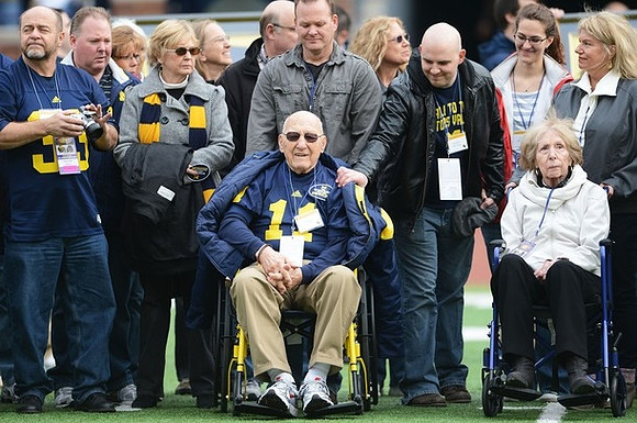Alvin Wistert  (11) and Legends Jersey Ceremony
