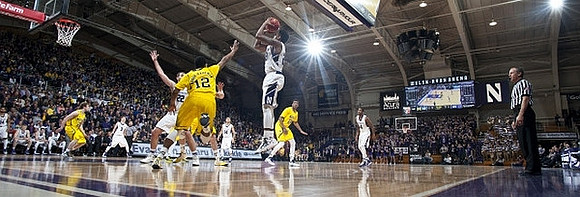 Spike Albrecht (2), Muhammad-Ali Abdur-Rahkman (12), and Aubrey Dawkins (24)