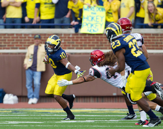 Jeremy Gallon (10) and Floyd Simmons (23)