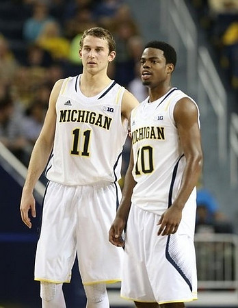Nik Stauskas (11) and Derrick Walton Jr. (10)