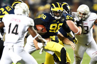 Devin Gardner (98), Kyle Kalis (67), and Mason Cole (52)