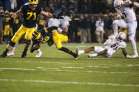 Ben Braden (71) and Devin Gardner (98)