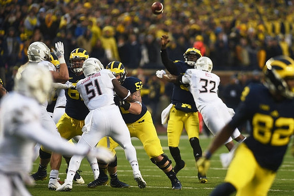 Graham Glasgow (61), Mason Cole (52), Devin Gardner (98), and Amara Darboh (82)