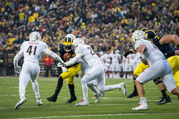 Devin Gardner (98) and Ben Braden (71)