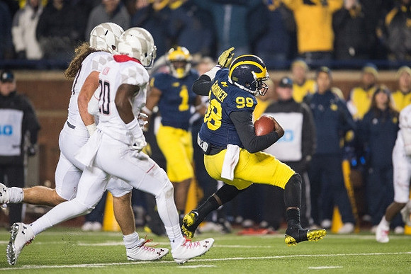 Devin Gardner (98) and Devin Funchess (1)