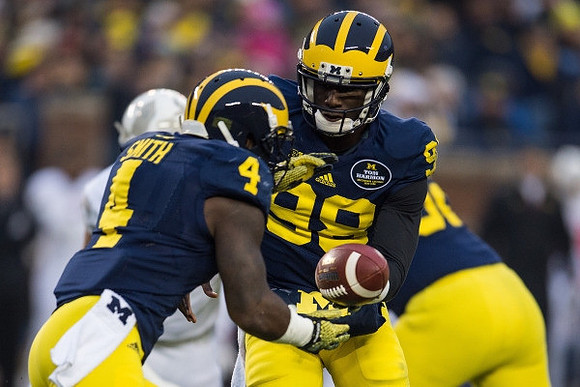 De'Veon Smith (4) and Devin Gardner (98)