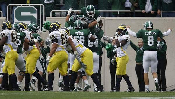 Brandon Graham (55), Mike Martin (68), and Stevie Brown (3)