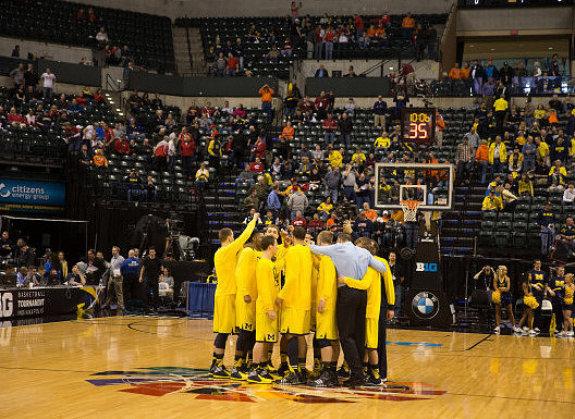 Caris LeVert (23) and Michigan Team