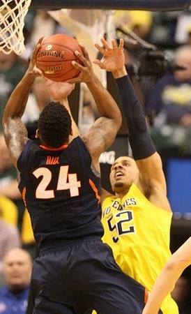 Nik Stauskas (11) and Glenn Robinson III (1)