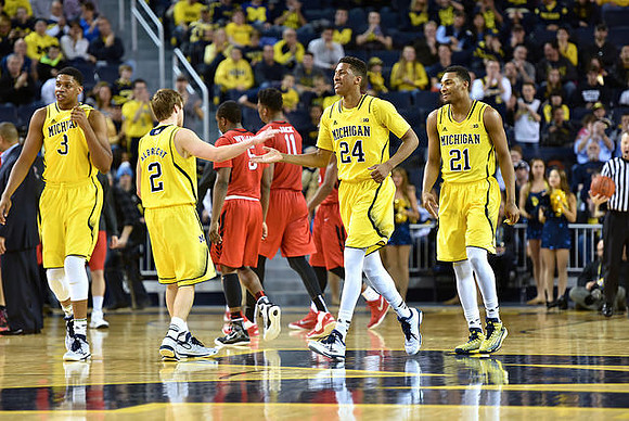Kameron Chatman (3), Spike Albrecht (2), Aubrey Dawkins (24), and Zak Irvin (21)