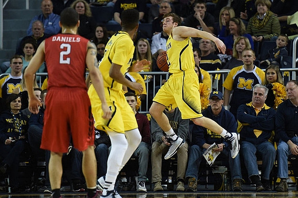 Spike Albrecht (2) and Aubrey Dawkins (24)