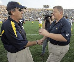 Lloyd Carr, Charlie Weis, Adam Kraus, and Greg Mathews