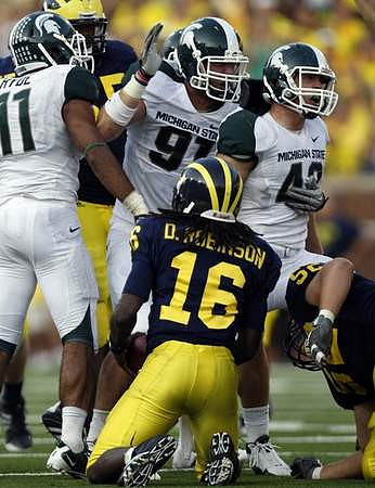 Patrick Omameh (65), Denard Robinson (16), and Stephen Schilling (52)