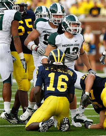 Patrick Omameh (65), Denard Robinson (16), and Stephen Schilling (52)
