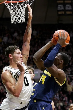 Moussa Diabate (14) and Hunter Dickinson (1)