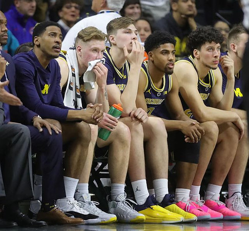 Charles Matthews (1), Ignas Brazdeikis (13), Colin Castleton (11), David DeJulius (0), and Brandon Johns Jr. (23)