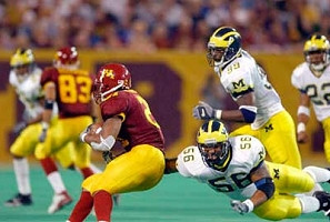 LaMarr Woodley (56), Pierre Woods (99), and Jon Shaw (22)