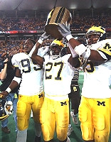 Pierre Woods (99), Calvin Bell (27), and Ernest Shazor (25)