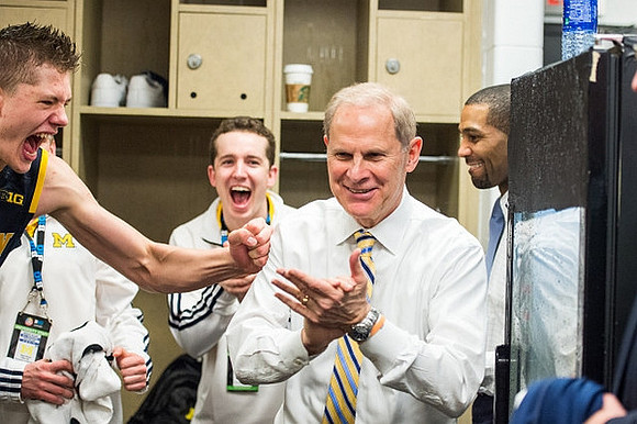 Moritz Wagner (13) and John Beilein