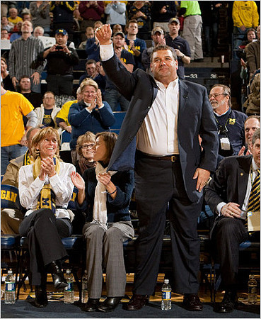 Laura Hoke, Kelly Hoke, Brady Hoke, and David Brandon