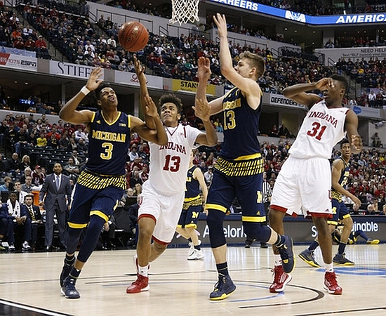 Kameron Chatman (3), Moritz Wagner (13), and Aubrey Dawkins (24)