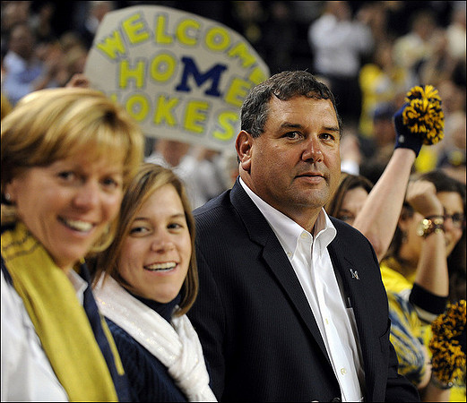 Laura Hoke, Kelly Hoke, and Brady Hoke