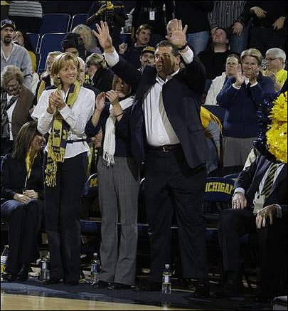 Laura Hoke, Kelly Hoke, and Brady Hoke