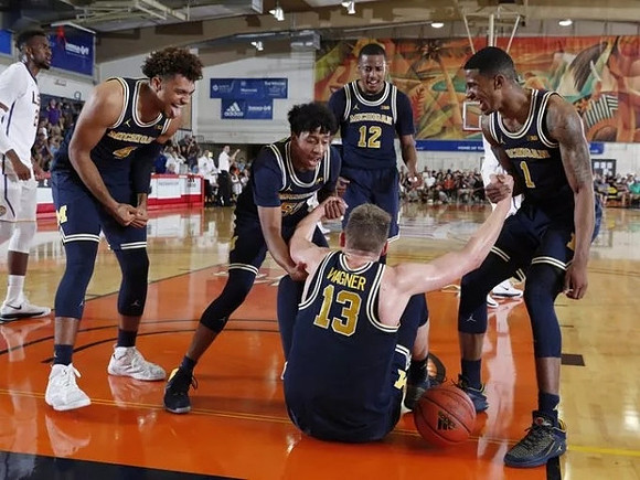Isaiah Livers (4), Eli Brooks (55), Moritz Wagner (13), Muhammad-Ali Abdur-Rahkman (12), and Charles Matthews (1)