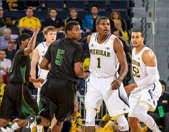 Matt Vogrich (13), Glenn Robinson III (1), and Jordan Morgan (52)