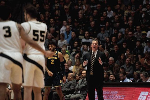 Isaiah Livers (2) and Purdue Head Coach Matt Painter