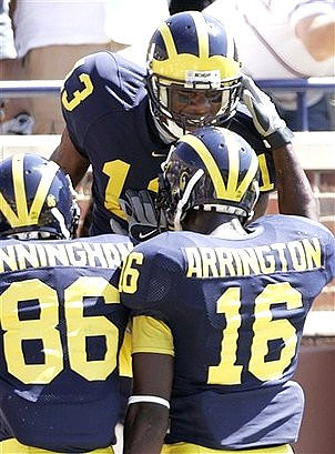 Greg Mathews, Mario Manningham, and Adrian Arrington