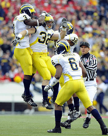 Stevie Brown (3), Jordan Kovacs (32), Donovan Warren (6), and J.T. Floyd (12)