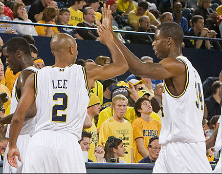 Anthony Wright (12), C.J. Lee (2), and DeShawn Sims (34)
