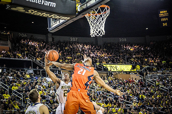 Spike Albrecht (2) and Aubrey Dawkins (24)