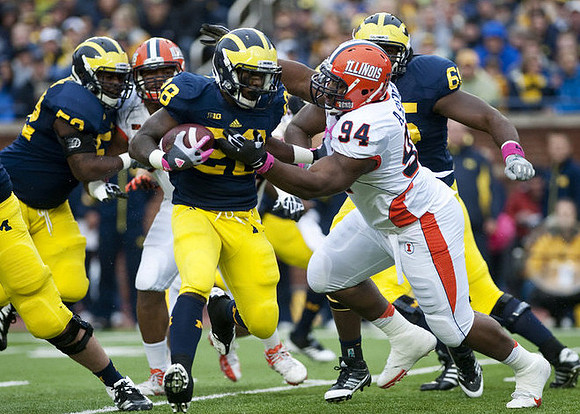 Ricky Barnum (52), Fitzgerald Toussaint (28), and Patrick Omameh (65)
