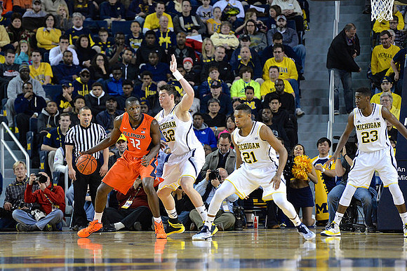 Ricky Doyle (32), Zak Irvin (21), and Caris LeVert (23)