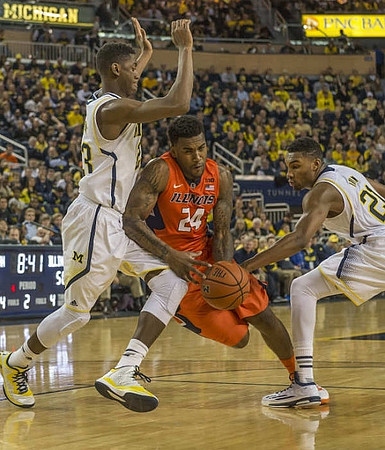 Caris LeVert (23) and Zak Irvin (21)