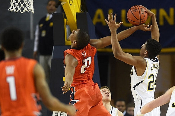 Spike Albrecht (2) and Aubrey Dawkins (24)