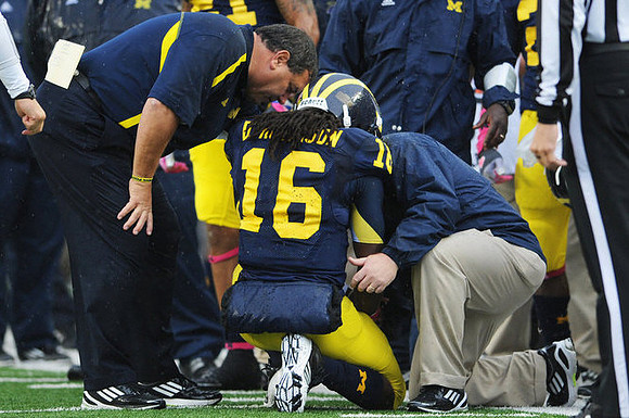 Brady Hoke and Denard Robinson (16)