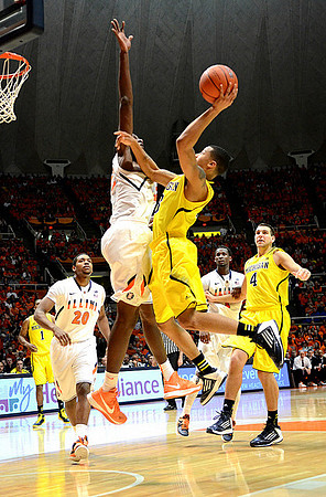 Glenn Robinson III (1), Trey Burke (3), and Mitch McGary (4)