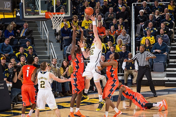 Spike Albrecht (2) and Ricky Doyle (32)